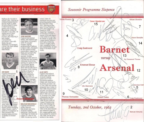 Podpisy od piłkarzy Arsenalu